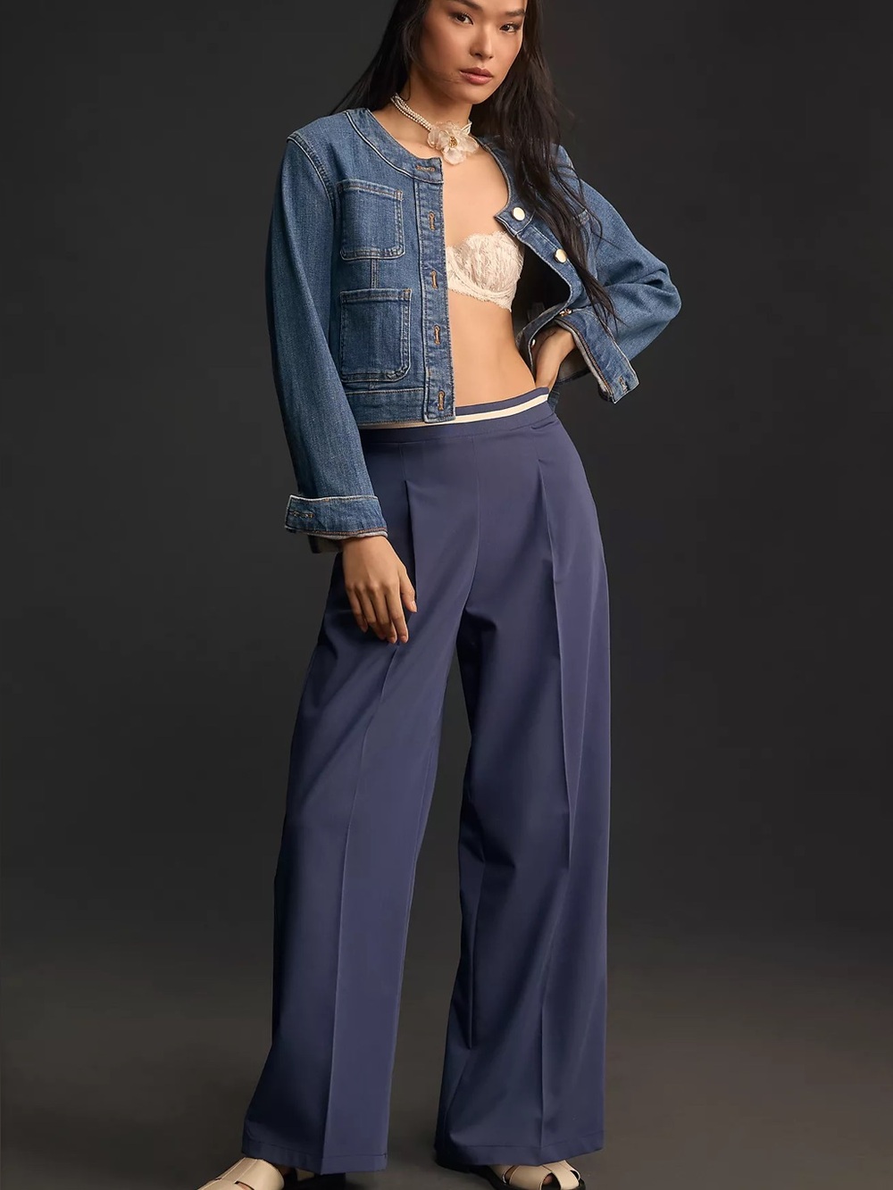 Maeve Wide-Leg Pleated Track Pants